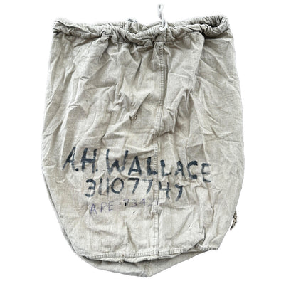 VTG WWII Canvas Garment Laundry Bag Rare Military Denim 1940s 40s 50s Stencil