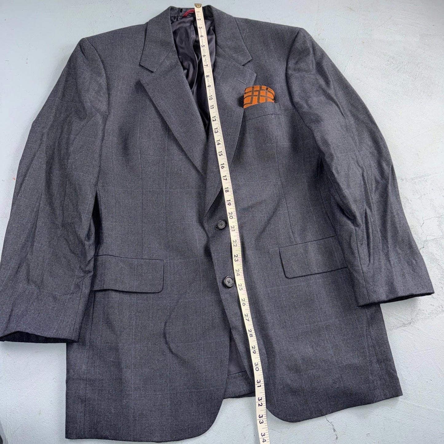 Hart Schaffner Marx Blazer Mens 40 Gray Button Sport Coat Jacket USA