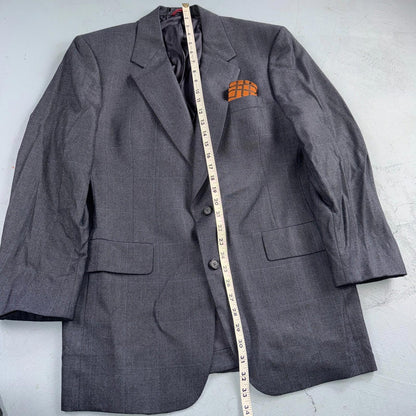 Hart Schaffner Marx Blazer Mens 40 Gray Button Sport Coat Jacket USA