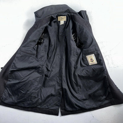 L.L. Bean Men S US Navy Anchor Collection Toggle Wool Pea Coat Jacket USA VTG
