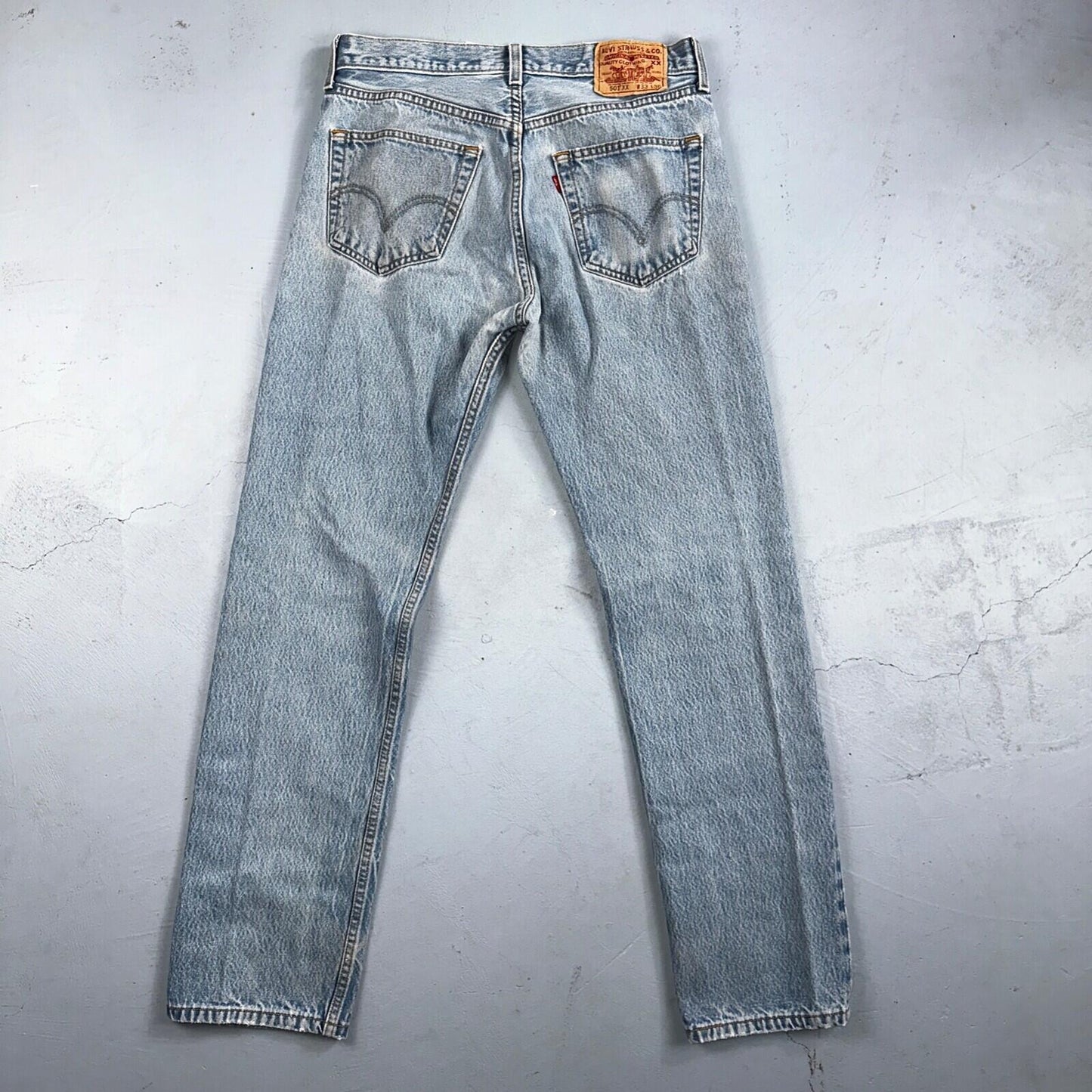 Levis 501 Vintage Y2K XX Straight Leg Jeans 33x36 Light Wash 2000s Act 31x32