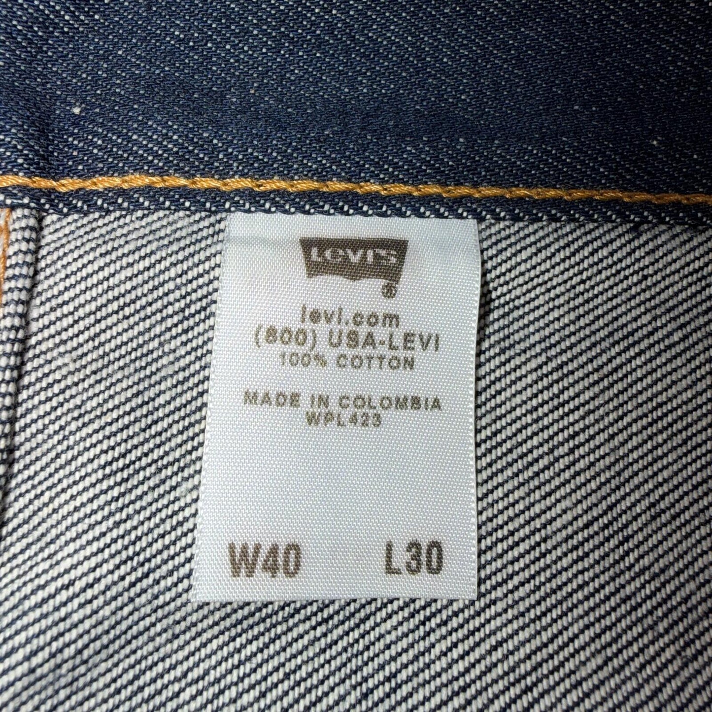 Levis 501 Vintage Y2K Deadstock XX Straight Leg Jeans Black Dark Wash 40x30