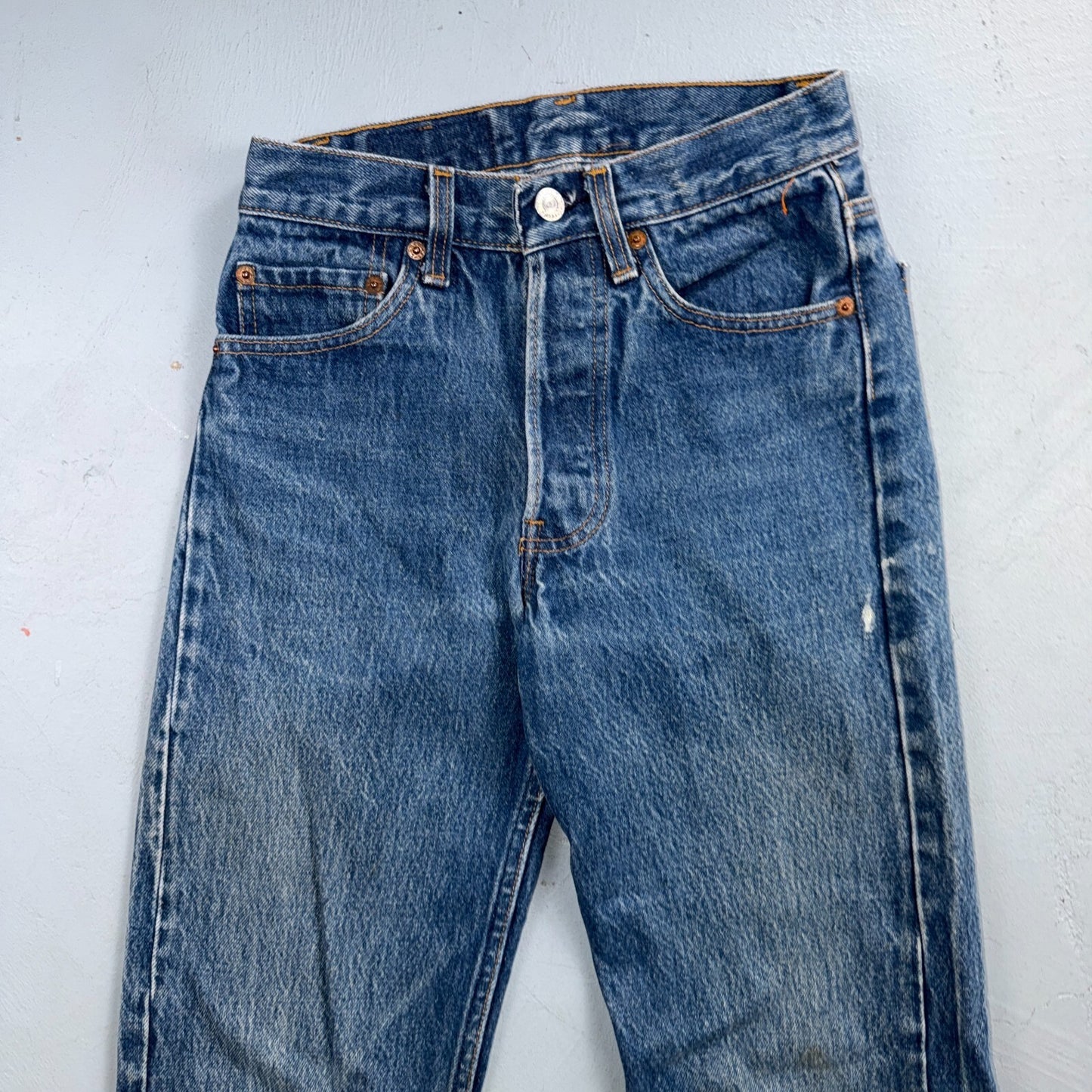 Levis 501 Vintage 80s USA XX Straight Leg Jeans Blue Light Wash 27x34 Act 25x29