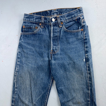Levis 501 Vintage 80s USA XX Straight Leg Jeans Blue Light Wash 27x34 Act 25x29
