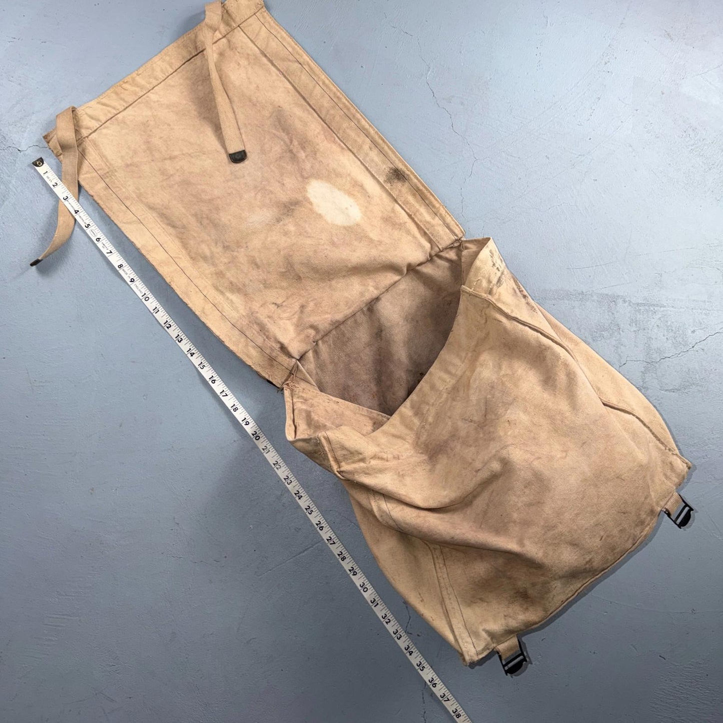 VTG 1930s 1940s Canvas Fishing Field Bag Saddle Bell System Canvas Tote WWII