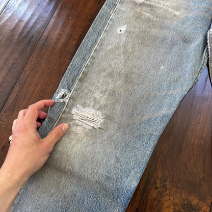Levis 501 Vintage 90s Straight Leg XX USA Jeans 32x36 Thrashed Wash Act 30x31