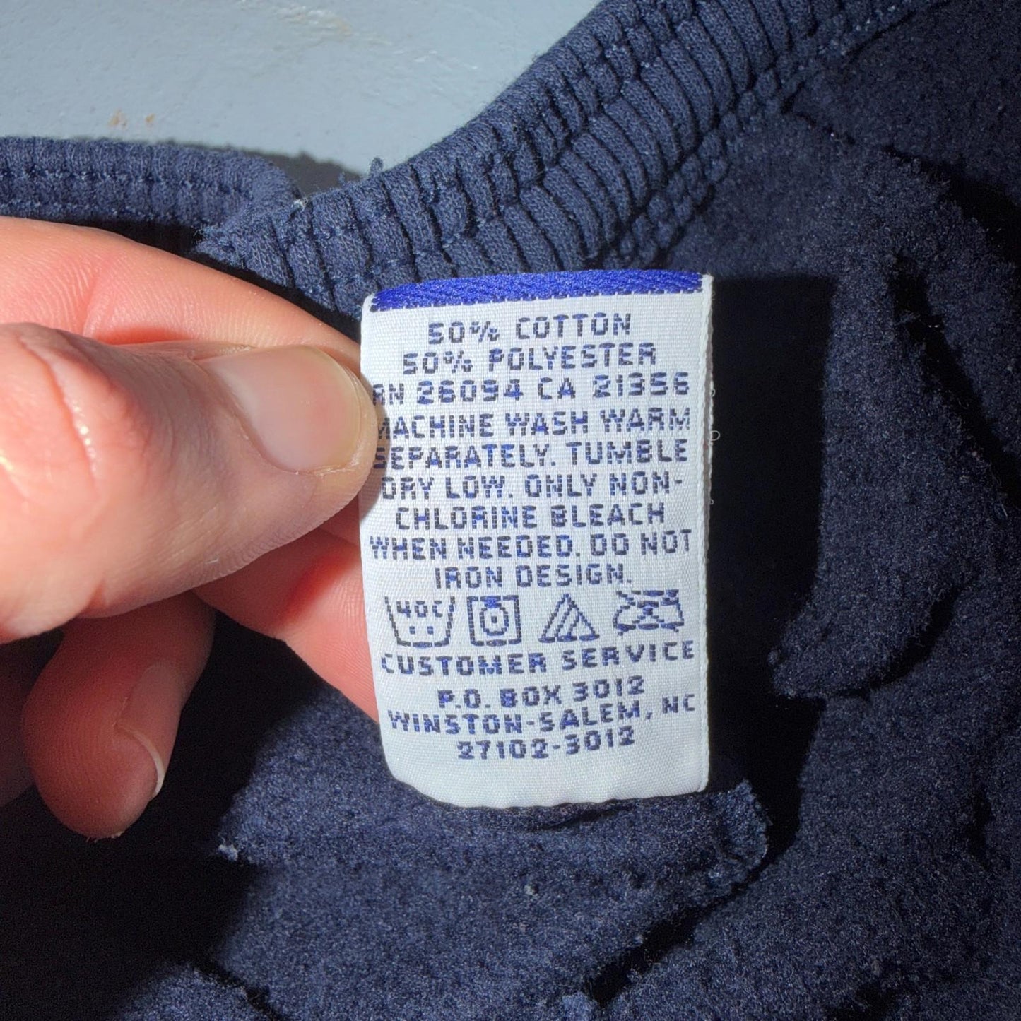 90s Vintage Champion Sweatpants Navy Blue Flat Cuffs Large Capri Cut