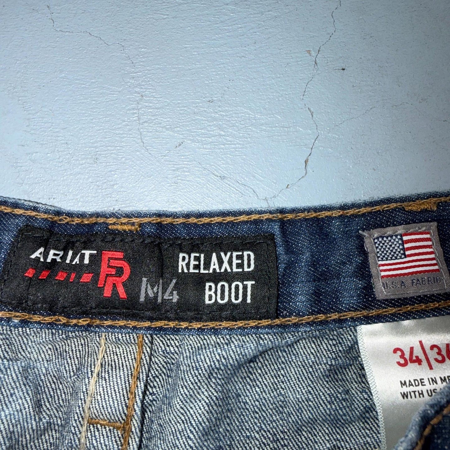 Ariat M4 FR Relaxed Boot Cut Men’s Blue Denim Jeans Size 34x36 CAT2 2112