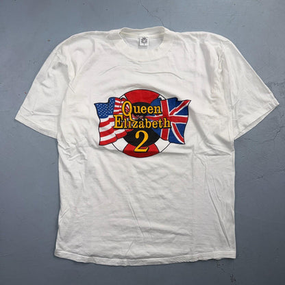 Queen Elizabeth 2 Vintage 90s Y2K Music Movie Promo T Shirt Rare Size L UK USA