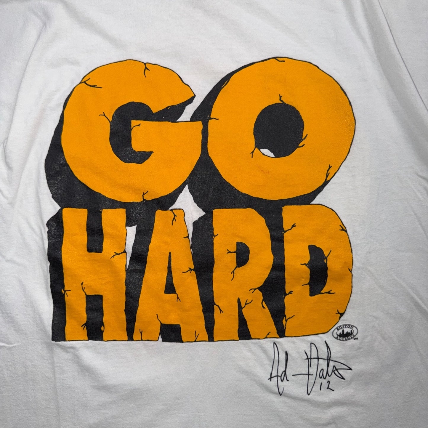 Go Hard or Go Home 90s VTG T Shirt Hanes 2XL Single Stitch Graphic Gym Text