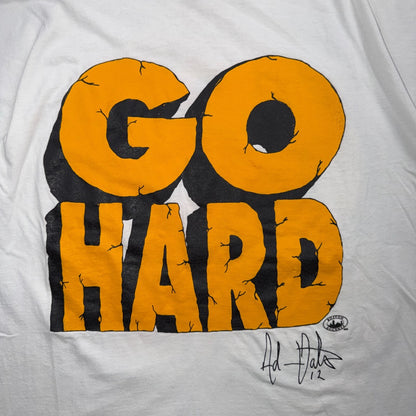 Go Hard or Go Home 90s VTG T Shirt Hanes 2XL Single Stitch Graphic Gym Text