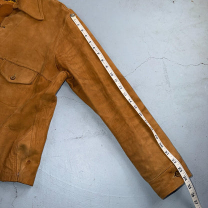 VTG 1940s Union Suede Pullover Leather Lace Up Cowboy Rockabilly Rodeo 40s Shirt