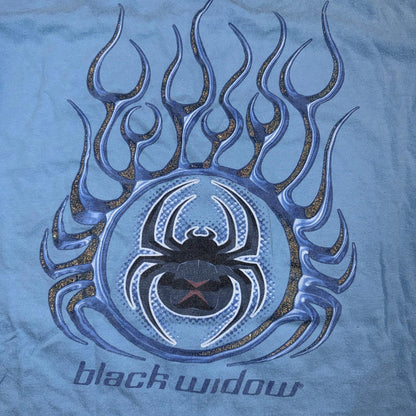 Vintage 90s Spider Web Shirt XL Black Widow Skater Goth Y2K Skate Grunge Rare