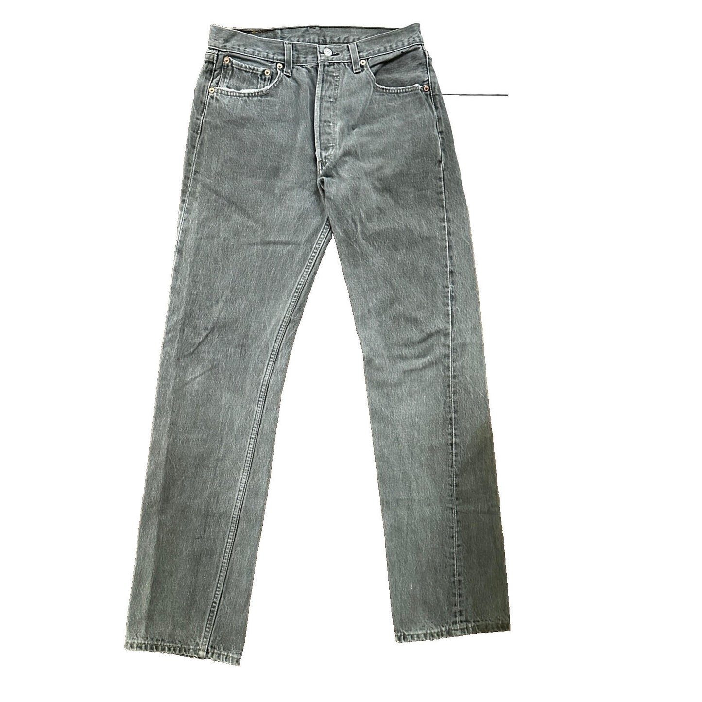 VTG 90s Levis 501 Button Fly 33x34 USA Tag Jeans Straight Wash Grey XX Act 30x32