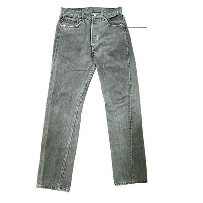 VTG 90s Levis 501 Button Fly 33x34 USA Tag Jeans Straight Wash Grey XX Act 30x32