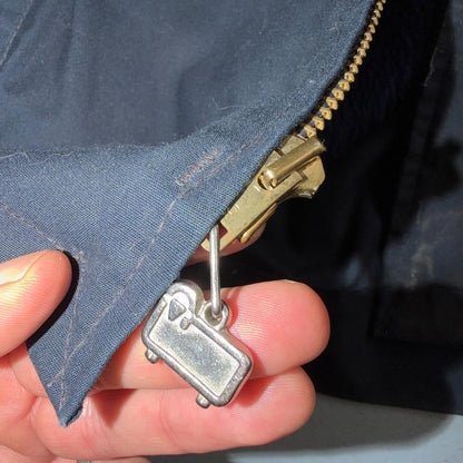 VTG Woolrich Harrington Bomber Jacket 40 Blue Fleece Lined Ricky Talon 60s 70s