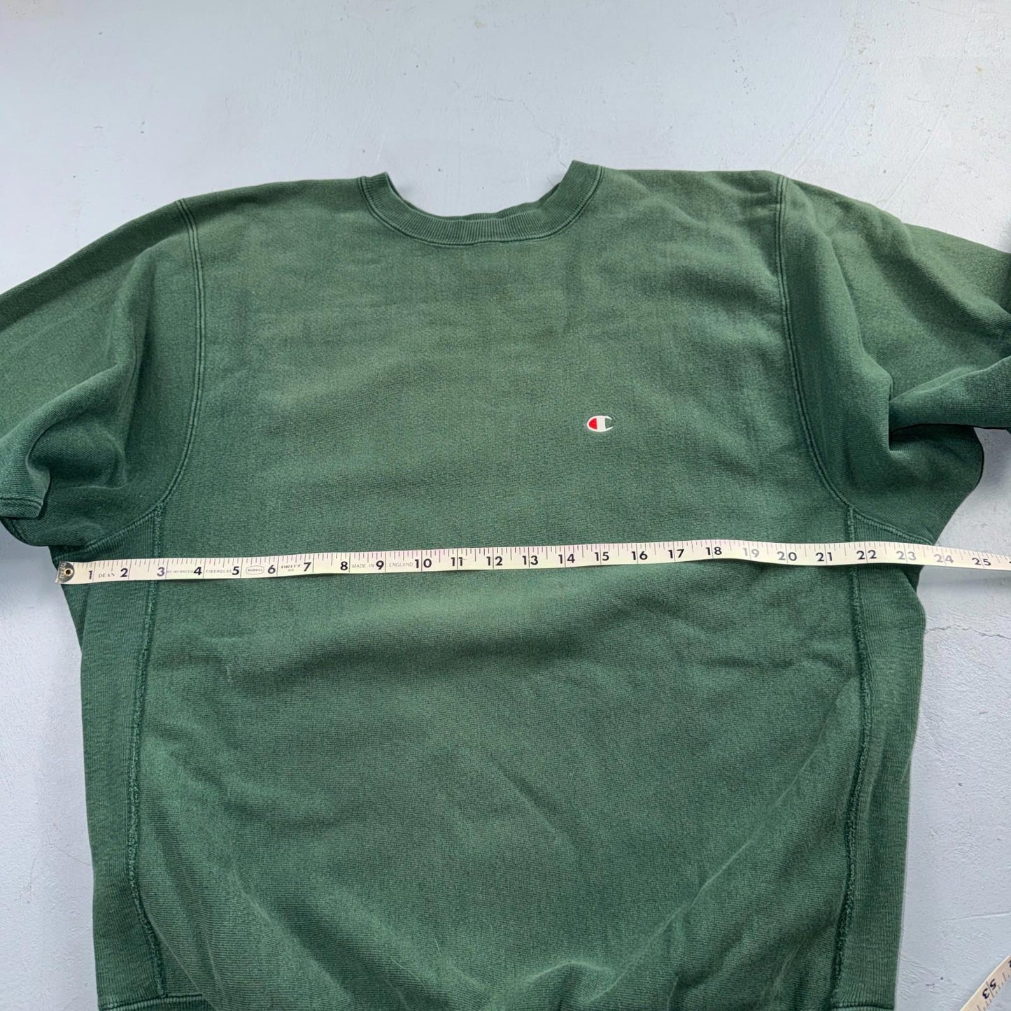 Vintage Champion 90s USA Green Reverse Weave Sweatshirt Blank XL Gusset Jumper