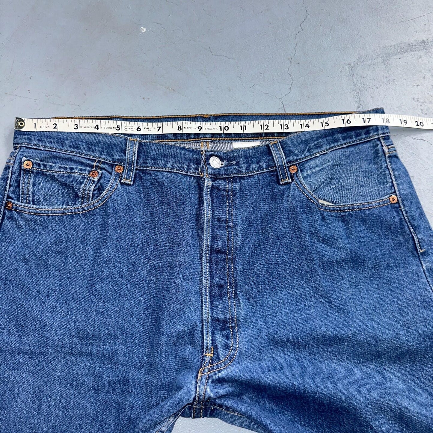 Levis 501 Vintage Y2K 90s XX Straight Leg Jeans Blue Med Wash 38x33 Act 36x29