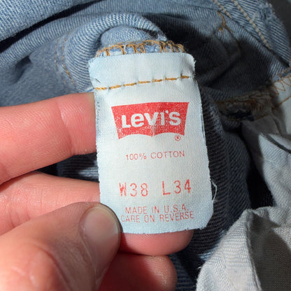 Levis 501 Vintage 80s USA XX Straight Leg Jeans Blue Light Wash 38x34 Act 35x30