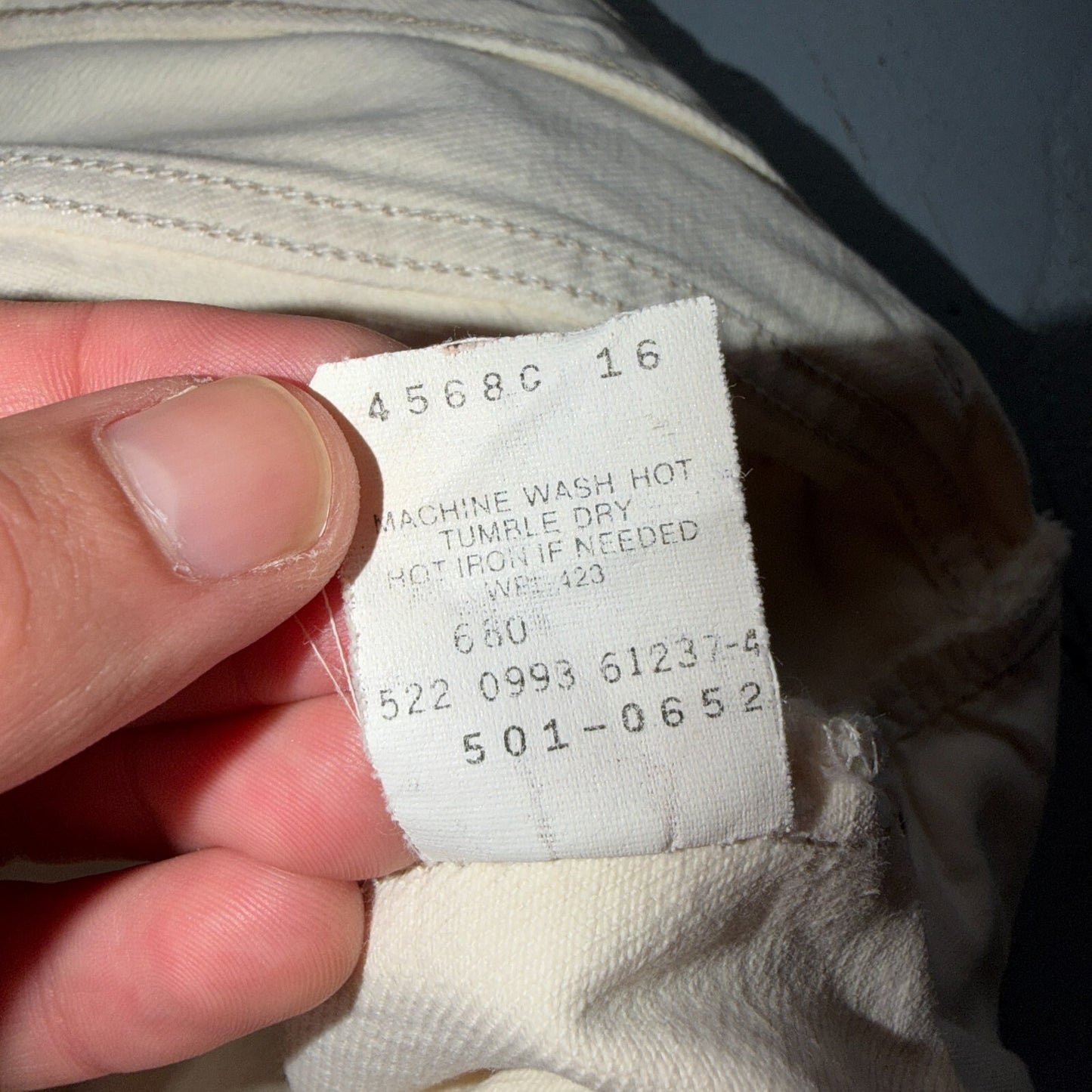 Levis 501 Vintage 80s USA XX Straight Leg Jeans White Light Wash 36x34 Act 33x32