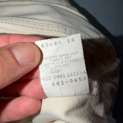 Levis 501 Vintage 80s USA XX Straight Leg Jeans White Light Wash 36x34 Act 33x32