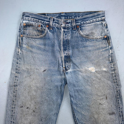 Levis 501 Vintage 80s USA XX Straight Leg Jeans Blue Med Wash 34x38 Act 31x33