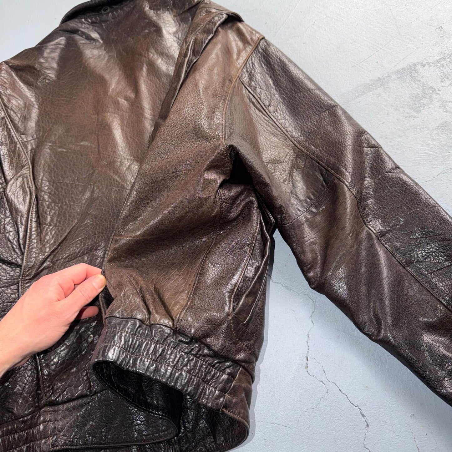 Vintage 1960s 70s Air Force 40 A-2 Flight Jacket Leather Us Military Brown