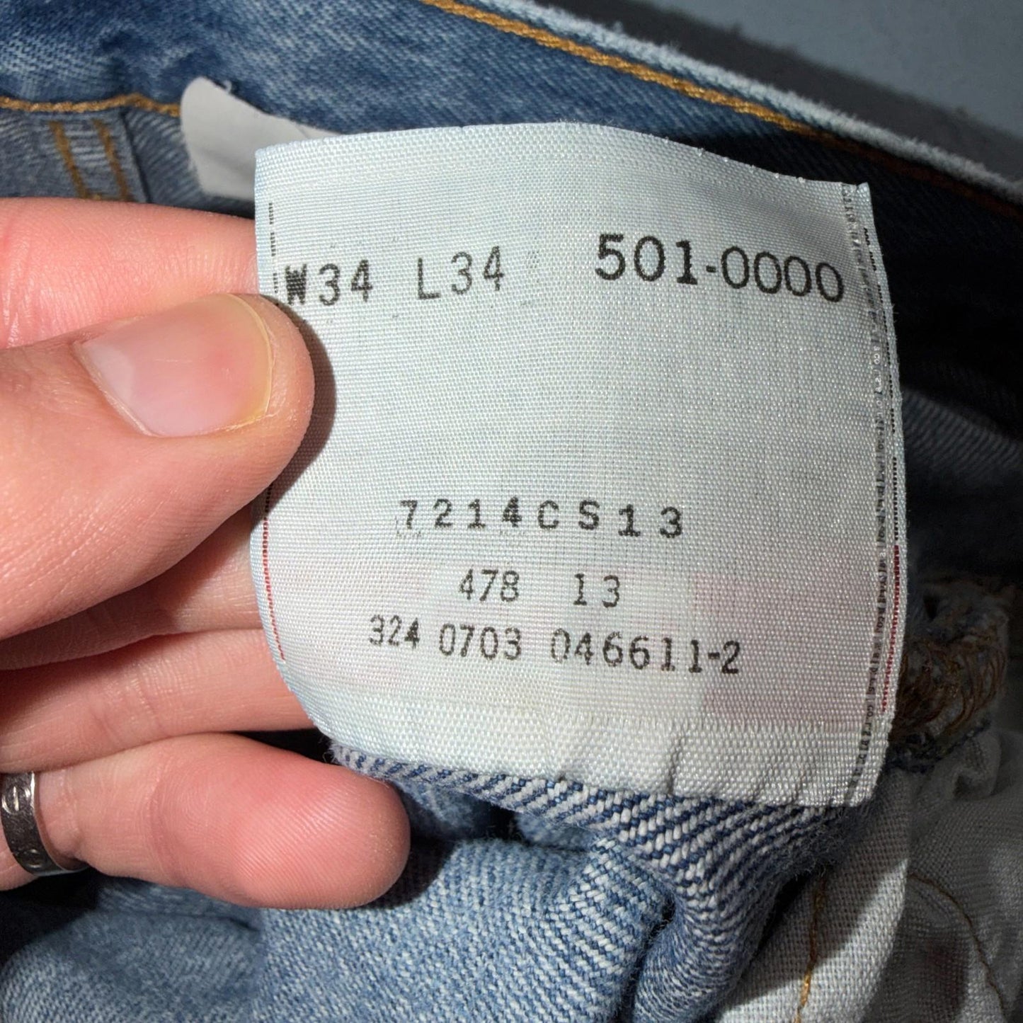 Levis 501 Vintage Y2K 90s XX Straight Leg Jeans Blue Light Wash 34x34 Act 31x30