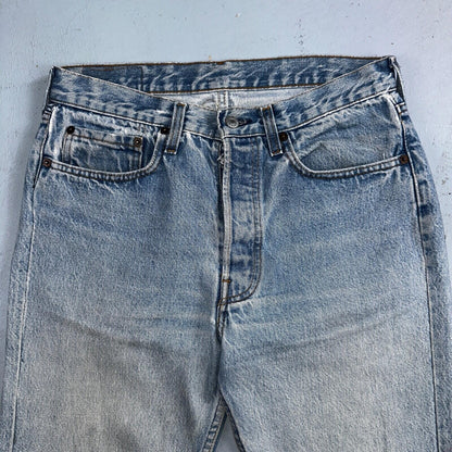 Levis 501 Vintage 80s USA XX Straight Leg Jeans Blue Light ALTERED Act 30x27