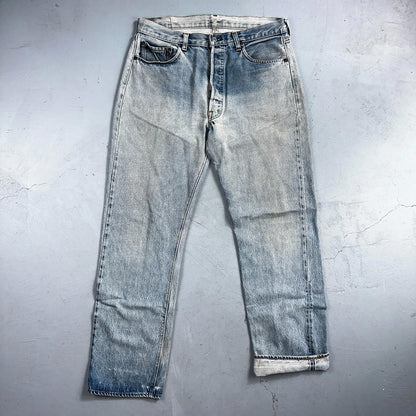 Levis 501 Vintage 80s Redline Selvedge USA XX Jeans Light Wash 36x36 Act 33x31