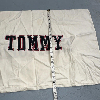 Tommy Hilfiger Vintage Standard Pillowcases White Name Spellout Cool 90s USA