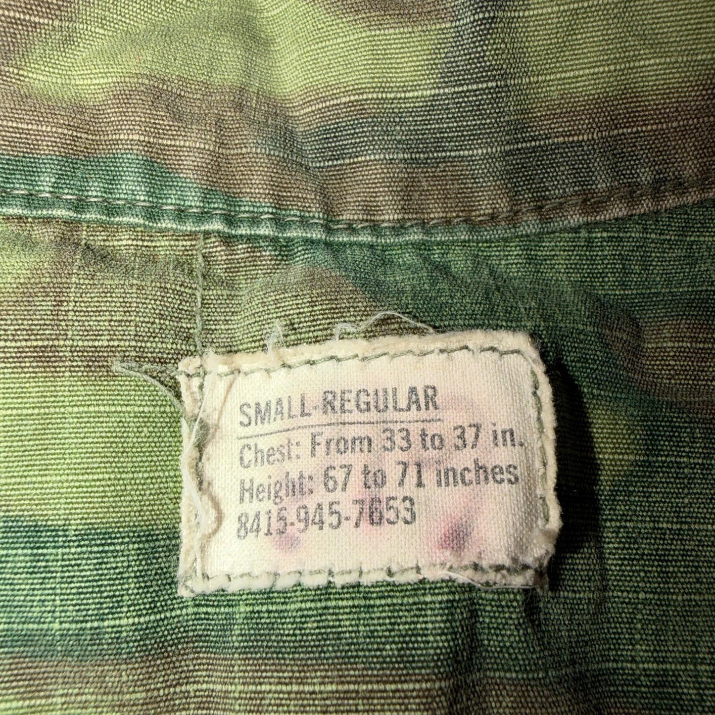 60s Vietnam Fatigue Rip Stop ERDL Jungle Camo USMC Jacket Slant Pocket 1960s