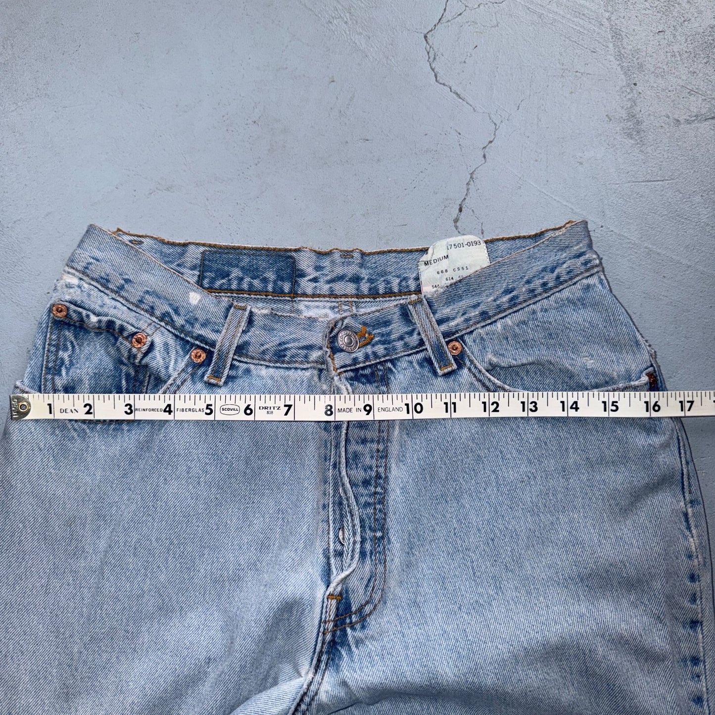 Levis 501 Vintage 90s USA XX Straight Leg Jeans Blue Light Wash Womens Act 27x31