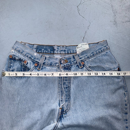 Levis 501 Vintage 90s USA XX Straight Leg Jeans Blue Light Wash Womens Act 27x31
