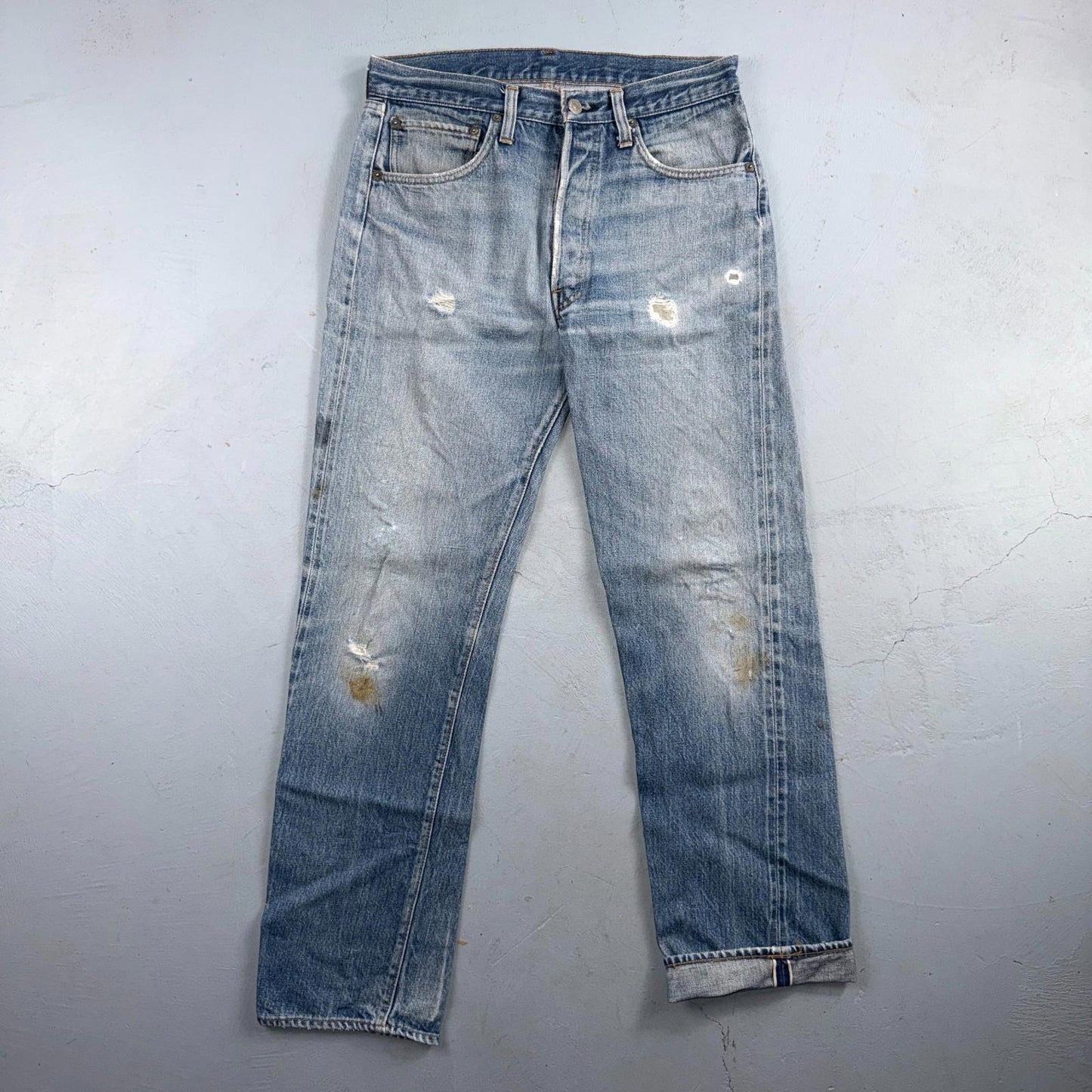 Levis 501 Vintage 80s Redline Selvedge USA XX Jeans Light Wash 33x34 Act 30x30