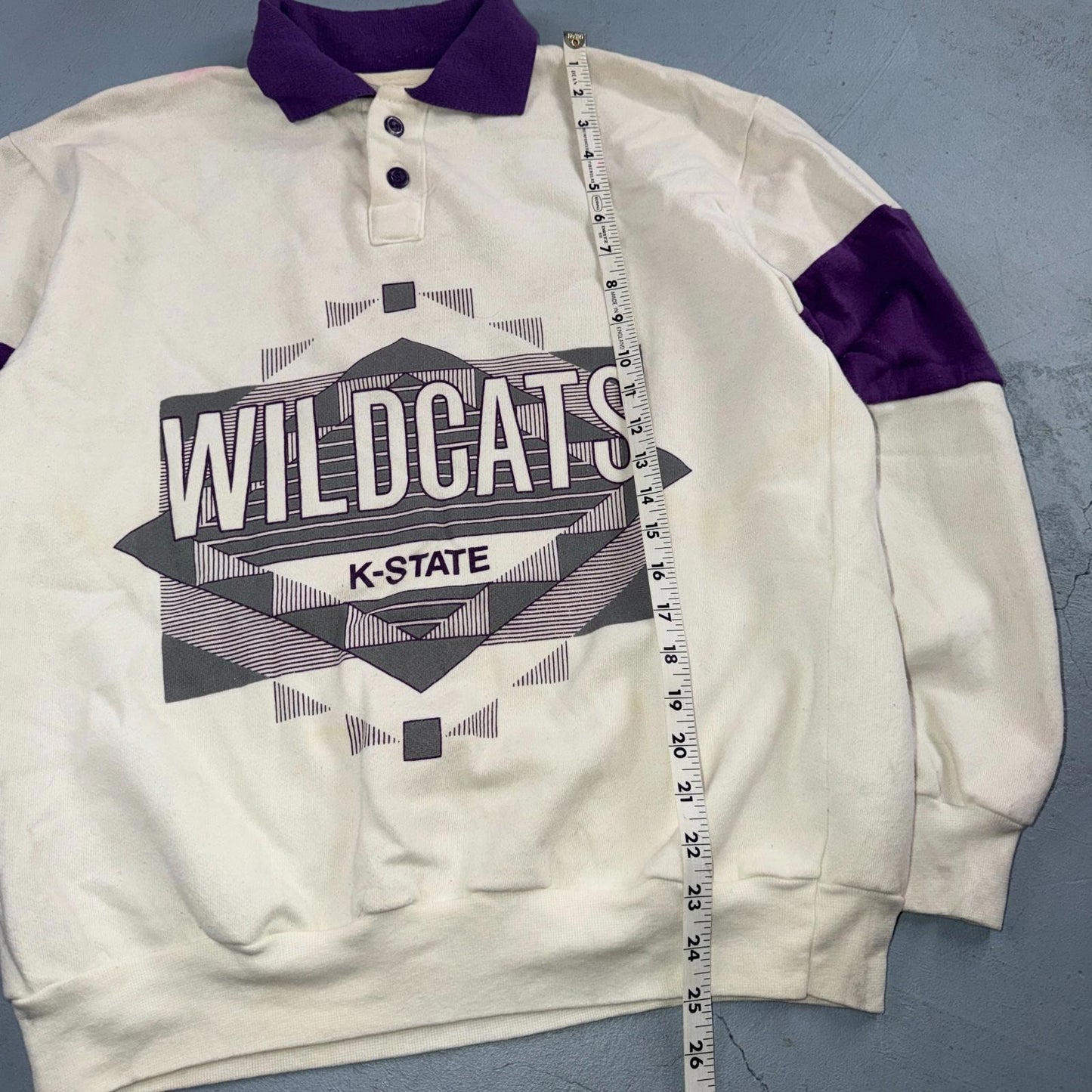 Vintage Kansas State Wildcats Crewneck Sweater Size Large Dodger Polo Rugby