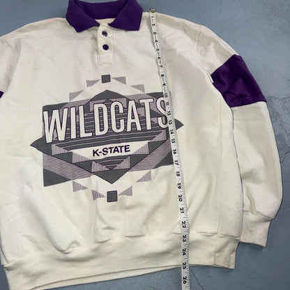 Vintage Kansas State Wildcats Crewneck Sweater Size Large Dodger Polo Rugby