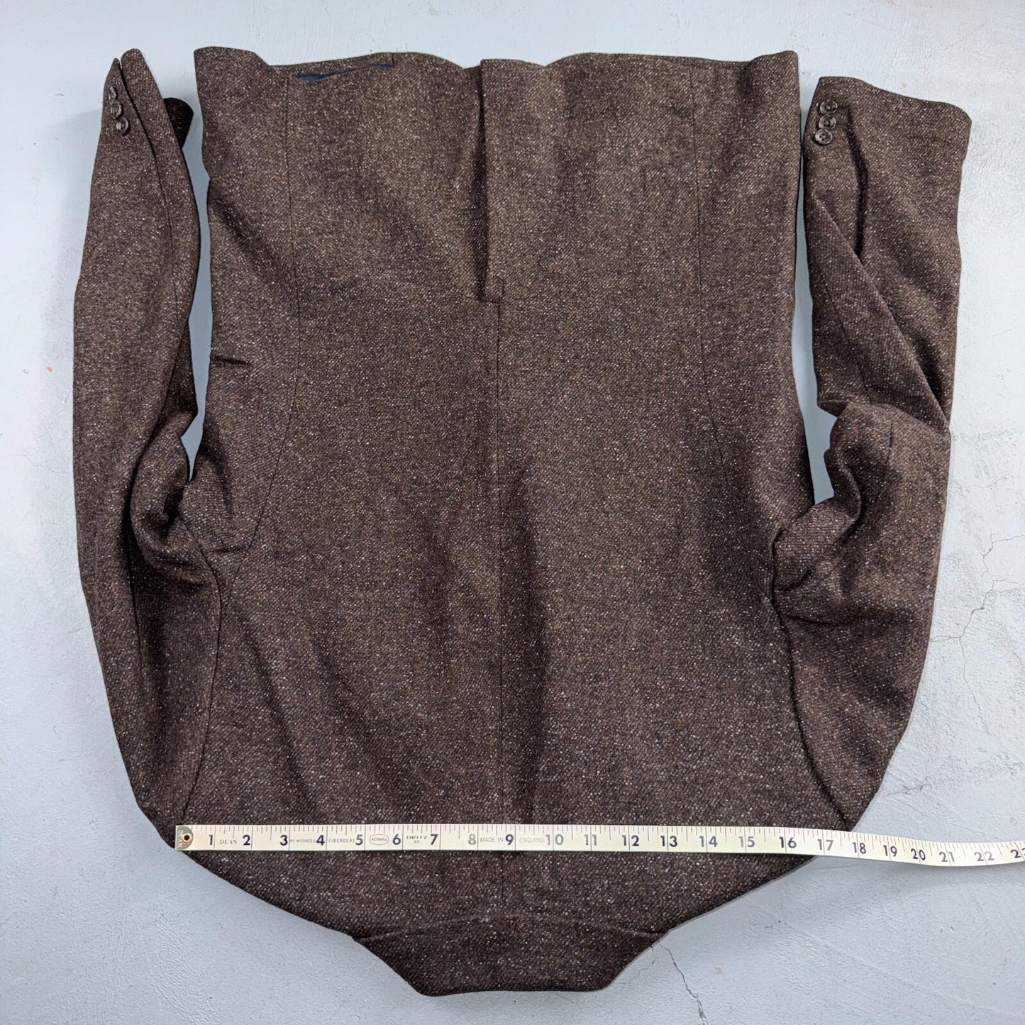 David Hart x GAP Brown Specked M Tweed Sport Coat Wool Silk Suit Pants 2PC 30x32