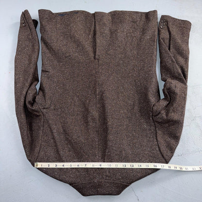 David Hart x GAP Brown Specked M Tweed Sport Coat Wool Silk Suit Pants 2PC 30x32
