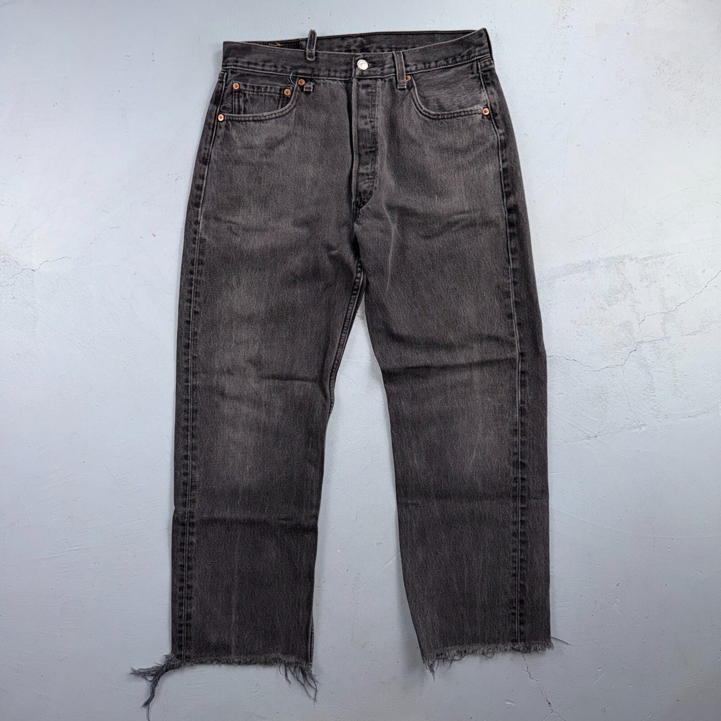 Levis 501 Vintage 90s USA XX Straight Leg Jeans Black Light Wash 34x34 Act 31x27
