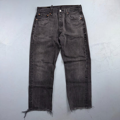 Levis 501 Vintage 90s USA XX Straight Leg Jeans Black Light Wash 34x34 Act 31x27