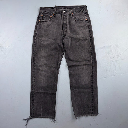 Levis 501 Vintage 90s USA XX Straight Leg Jeans Black Light Wash 34x34 Act 31x27