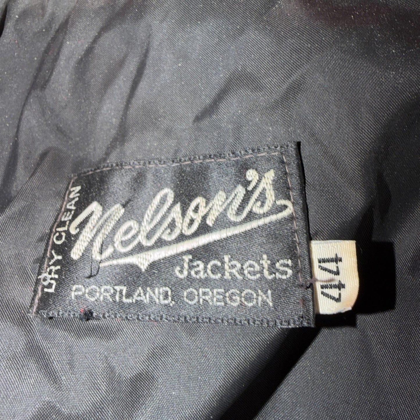 VTG 70s Nelson Varsity Jacket Letterman USA Made Leather Collegiate 44 Red Phil