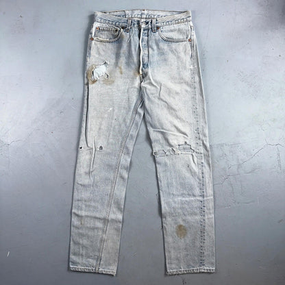 Levis 501 Vintage 90s USA XX Straight Leg Jeans Blue Light Wash 34x36 Act 31x32