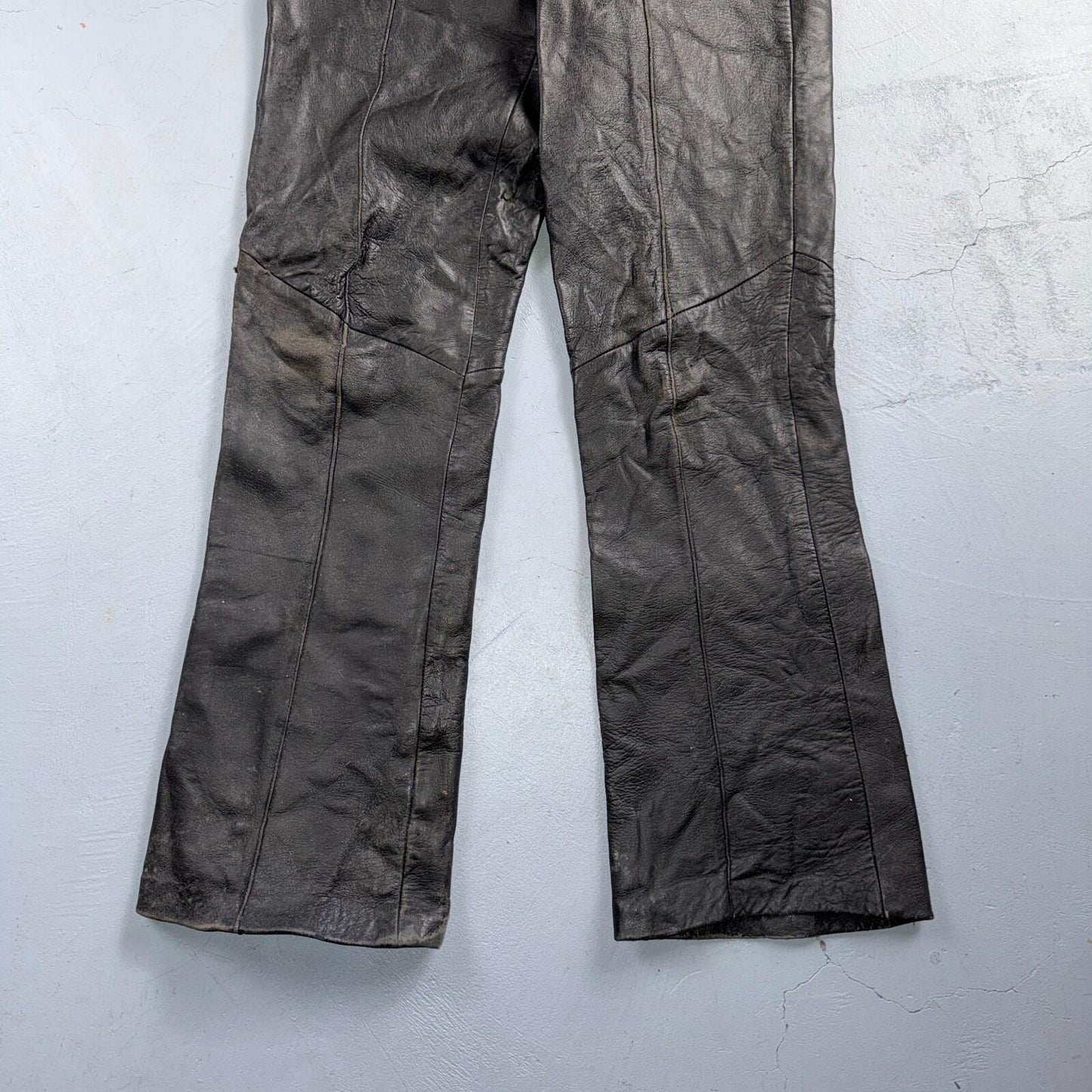 VTG 1950s 1960s Black Leather Motorcycle Pants 31x31 Rockabilly 50s 60s Buco Sty