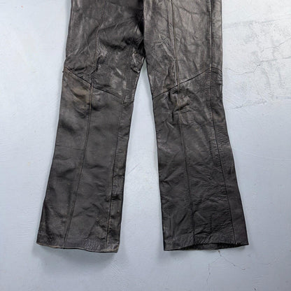 VTG 1950s 1960s Black Leather Motorcycle Pants 31x31 Rockabilly 50s 60s Buco Sty