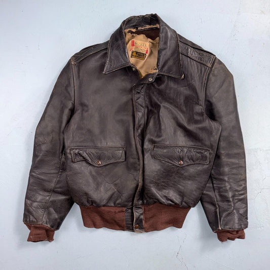VTG 50s Sierra Sportswear Horsehide Leather Jacket Distressed Buco A2 Bomber