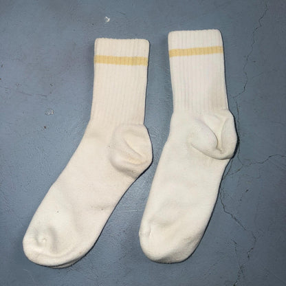VTG 80s Nike Quarter Socks Swoosh USA White Yellow Air Max 1 1986 RARE