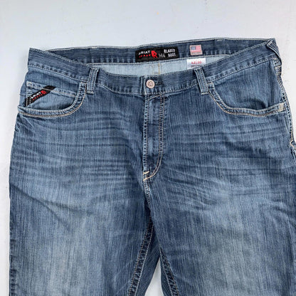 Ariat M4 FR Jeans Mens Blue Flame Resistant Cat 2 Relaxed Boot Cut 42x30 Denim