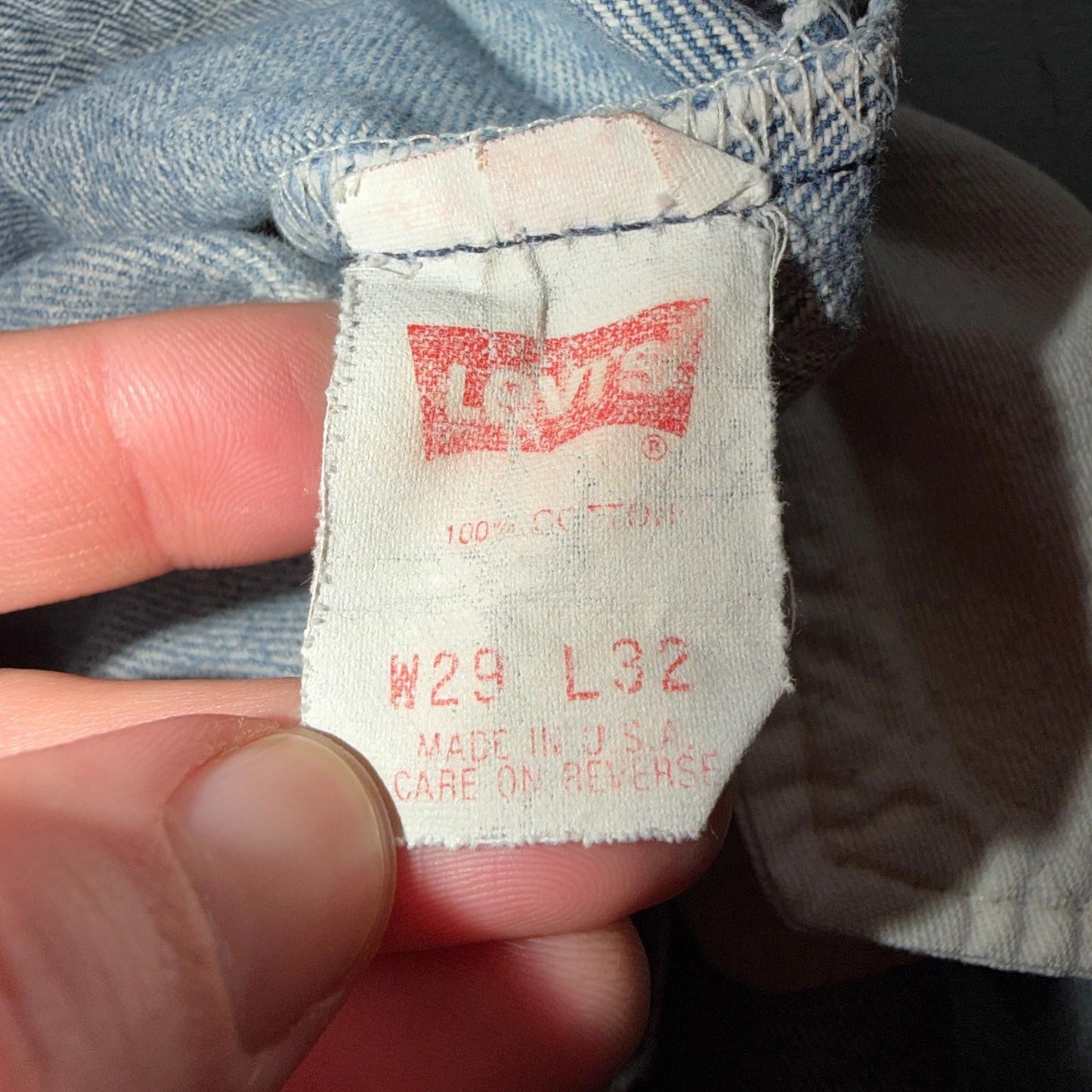 Levis 501 Vintage 90s USA XX Straight Leg Jeans Blue Light Wash 29x32 Act 28x28